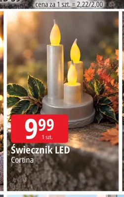 Świecznik LED Cortina promocja w Leclerc