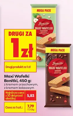 Wafelki maxi orzechowe promocja w Biedronka