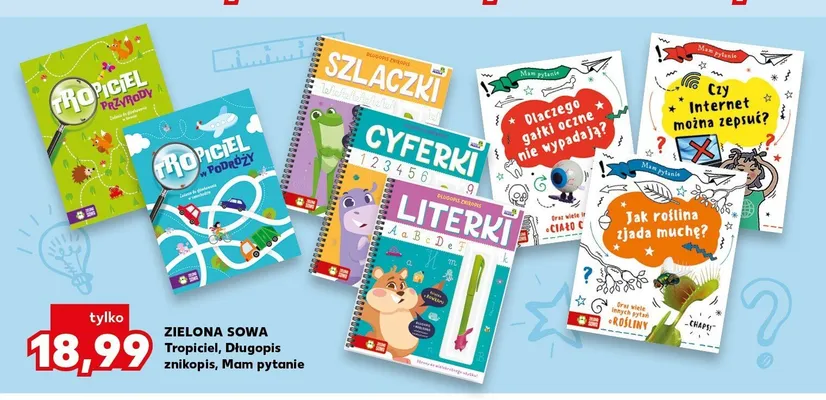 Książka Długopis znikopis Literki Zielona Sowa promocja w Kaufland