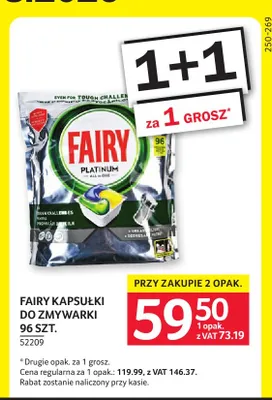 Kapsułki do zmywarki Fairy Platinum promocja w Selgros