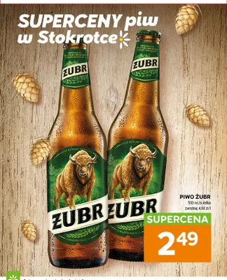 Piwo Żubr butelka zwrotna promocja w Stokrotka