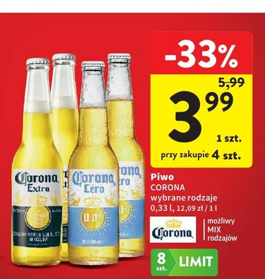 Piwo CORONA Extra promocja w Intermarche