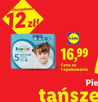 Pieluchy Lupilu Soft & Dry 5 promocja w Lidl