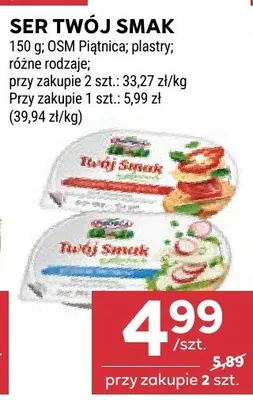 Ser Twój Smak w plastrach OSM Piątnica promocja w Stokrotka