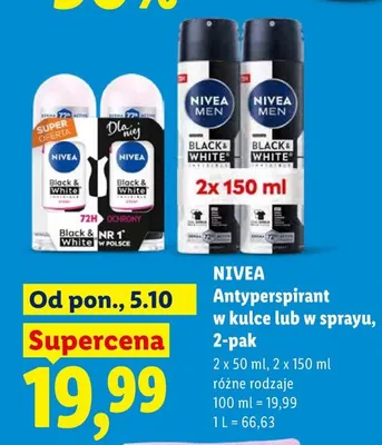 Antyperspirant w sprayu Nivea 2-pak promocja w Lidl
