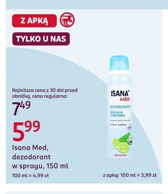 Dezodorant w sprayu Isana Med Szałwia i Limonka promocja w Rossmann