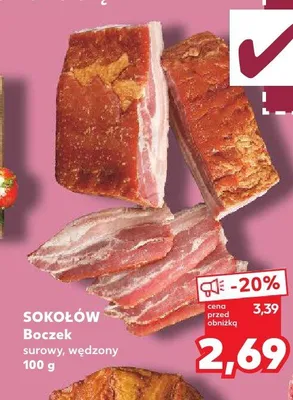 Boczek surowy wędzony Sokołów promocja w Kaufland