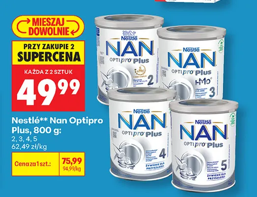 Mleko modyfikowane Nestlé Nan Optipro Plus 2 promocja w Biedronka
