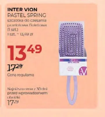 Szczotka do czesania przelotowa fioletowa Inter Vion Pastel Spring promocja w Drogerie Jawa