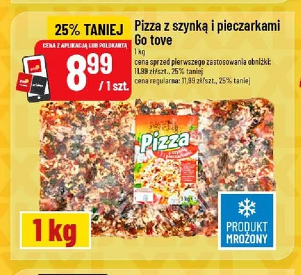 Pizza z szynką i pieczarkami Go tove promocja w POLOmarket