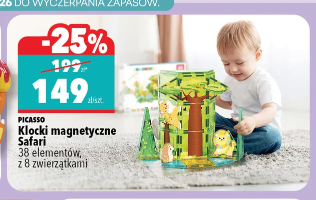 Klocki magnetyczne Safari Picasso 38 elementów promocja w Biedronka Home
