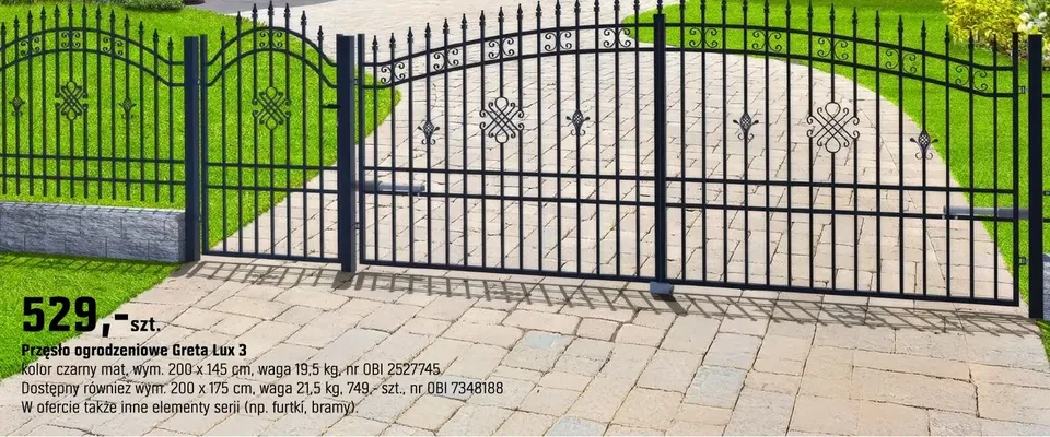 Przęsło ogrodzeniowe Greta Lux 3 promocja w OBI