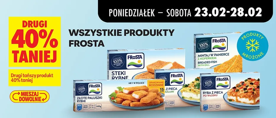 Wszystkie produkty Frosta DRUGI -40% promocja w Biedronka