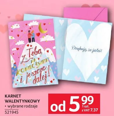 Karnet walentynkowy wybrane rodzaje promocja w Selgros