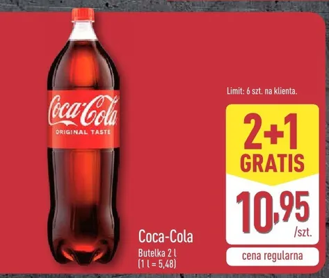 Napój gazowany Coca-Cola Original Taste promocja w Aldi