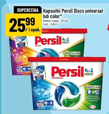 Kapsułki Discs universal lub color Persil promocja w POLOmarket