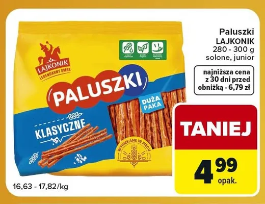 Paluszki Lajkonik junior promocja w Carrefour Express