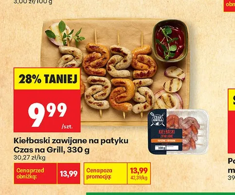 Kiełbaski zawijane na patyku Czas na Grill promocja w Biedronka