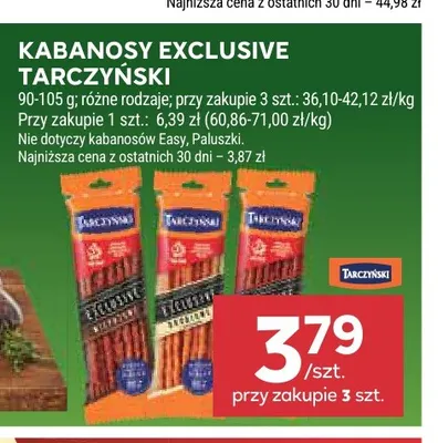 Kabanosy Exclusive wieprzowe Tarczyński promocja w Stokrotka
