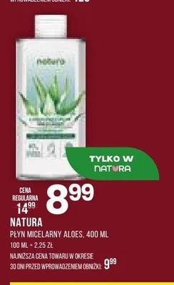 Płyn micelarny aloes Natura promocja w Drogerie Natura