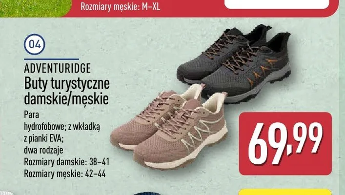 Buty turystyczne damskie Adventuridge promocja w Aldi