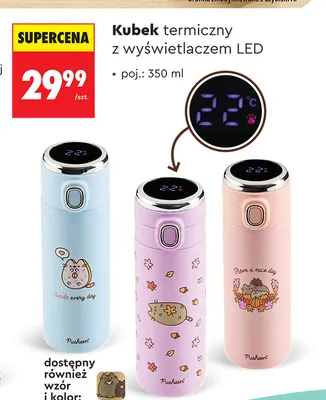 Kubek termiczny z wyświetlaczem LED 350 ml Pusheen promocja w Biedronka