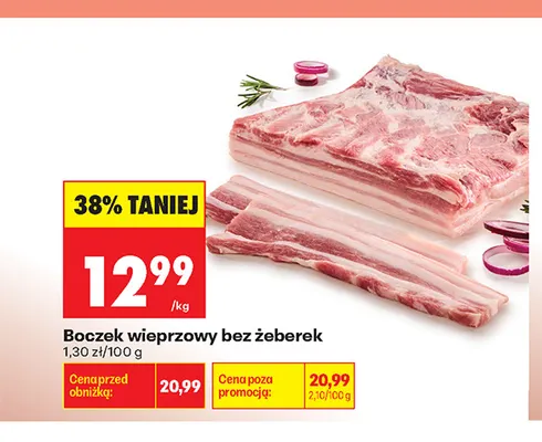 Boczek wieprzowy bez żeberek promocja w Biedronka