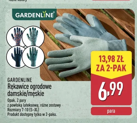 Rękawice ogrodowe damskie męskie Gardenline 2-pak promocja w Aldi