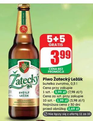 Piwo Ležák butelka zwrotna promocja w Dino