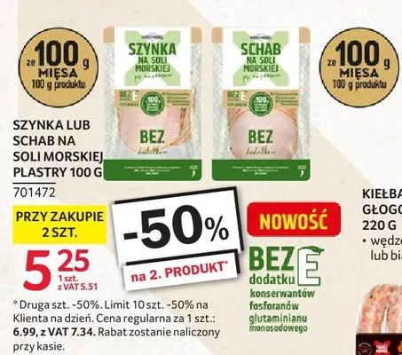 Szynka na soli morskiej plastry Madej Wróbel promocja w Selgros
