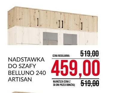 Nadstawka do szafy Belluno 240 artisan promocja w Abra Meble