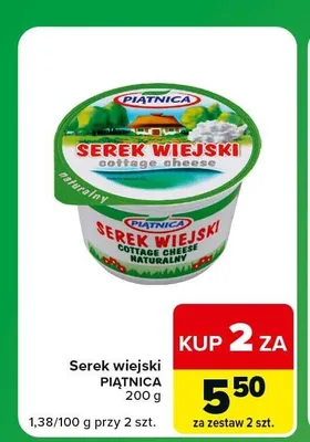 Serek wiejski Piątnica 2-pak promocja w Carrefour Express