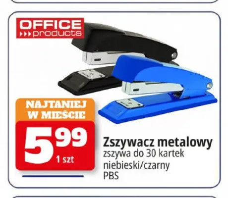 Zszywacz metalowy Office Products czarny promocja w Leclerc