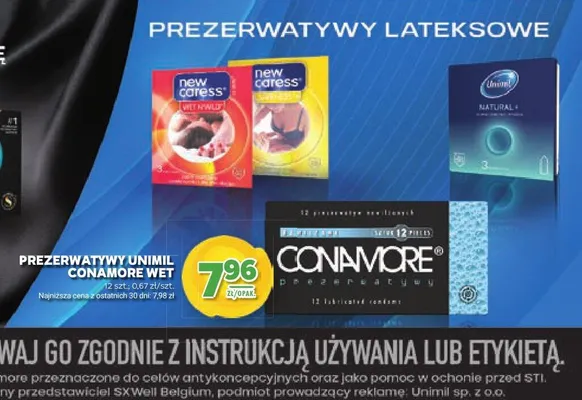Prezerwatywy new caress Unimil promocja w Stokrotka
