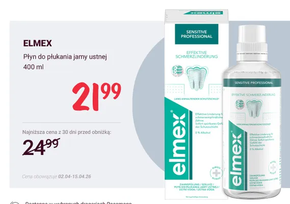 Płyn do płukania jamy ustnej fresh DIVUS promocja w Rossmann