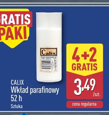 Wkład parafinowy 52 h Calix promocja w Aldi