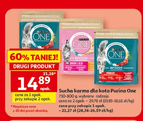 Sucha karma dla kota Purina One Bifensis Sterilcat promocja w Auchan