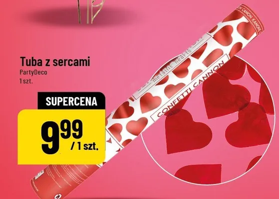 Tuba z sercami PartyDeco 1 szt. promocja w POLOmarket