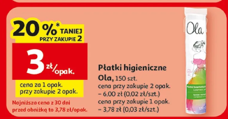 Płatki higieniczne Ola promocja w Auchan