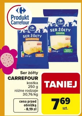 Ser żółty kostka różne rodzaje promocja w Carrefour