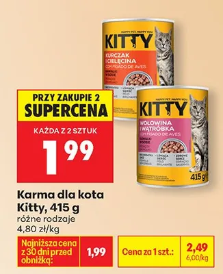 Karma dla kota 415g różne rodzaje promocja w Biedronka