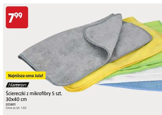 Ściereczki z mikrofibry Hamron 5-pak 30x40 cm promocja w Jula