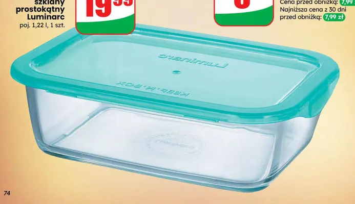 Pojemnik szklany prostokątny promocja w Dino
