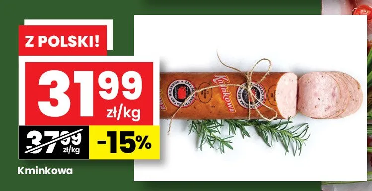 Kiełbasa kminkowa Kabanos promocja w emma MARKET