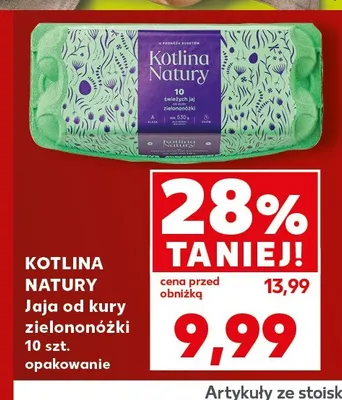 Jajka kurze od kury zielononóżki Kotlina Natury promocja w Kaufland