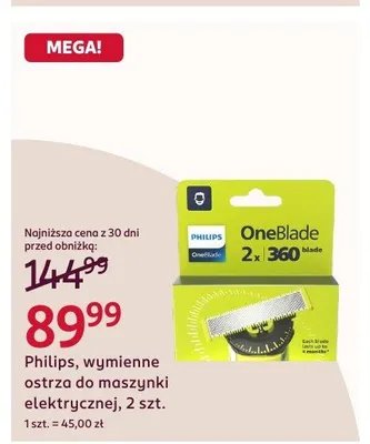 Wymienne ostrza do maszynki elektrycznej Philips promocja w Rossmann