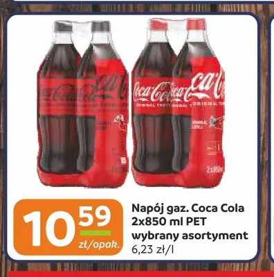 Napój gazowany Coca-Cola 2-pak 850 ml promocja w Gama