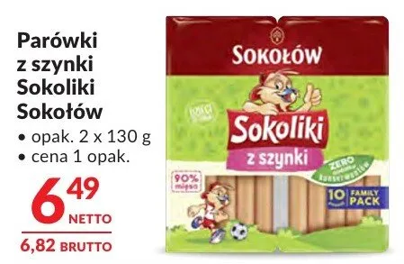Parówki z szynki Sokoliki Sokołów promocja w Makro