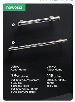 Uchwyt Adapt Home chrom dł. 30 cm promocja w Castorama