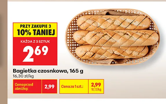 Bagietka czosnkowa promocja w Biedronka